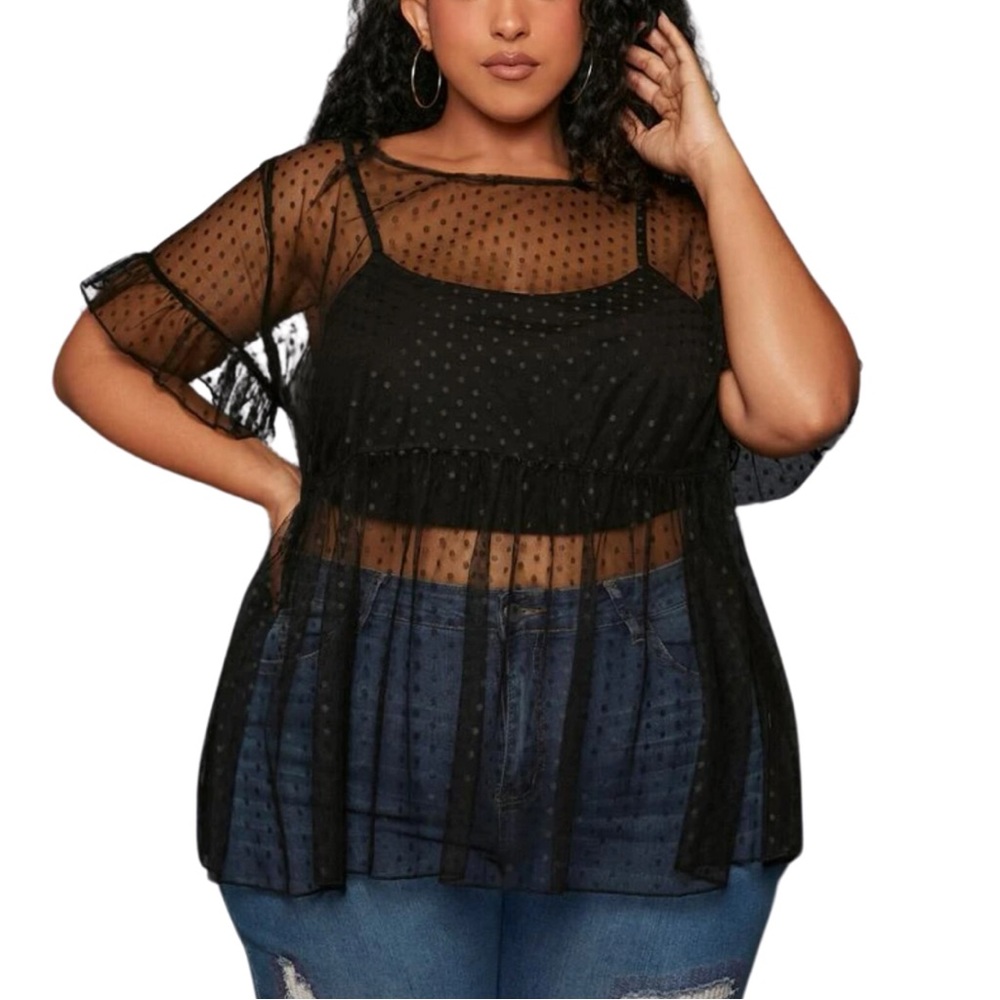 🖤 PLUS Peplum Top 🖤 - Picture 2 of 8